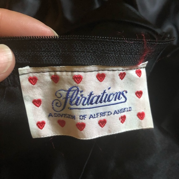 Vtg 80s black satin strapless dress XXS gold bow - Picture 5 of 7